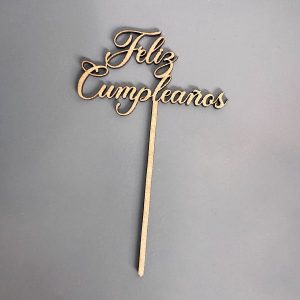 Pack 20 Topper Feliz Cumpleaños madera
