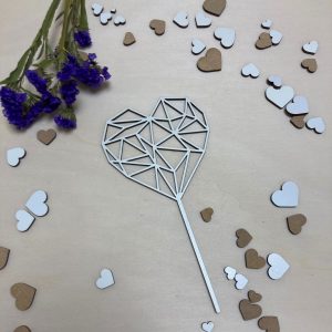 Cake topper corazón geométrico - Imagen 3