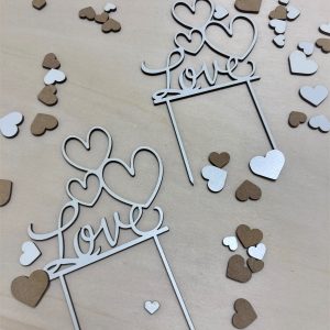 Cake topper love corazones - Imagen 3