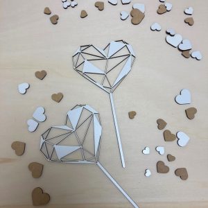 Cake topper corazón geométrico 2 - Imagen 5
