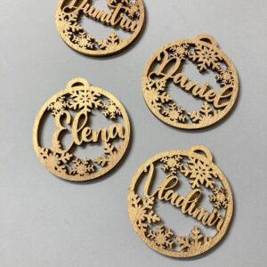 Bolas de madera personalizadas con nombre